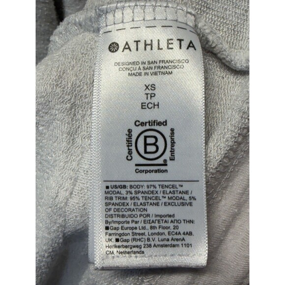 Athleta Women's Cardigan Sweater Small Gray Pranayama Wrap Thumb Holes Modal Gym - Picture 13 of 13
